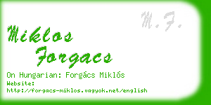 miklos forgacs business card